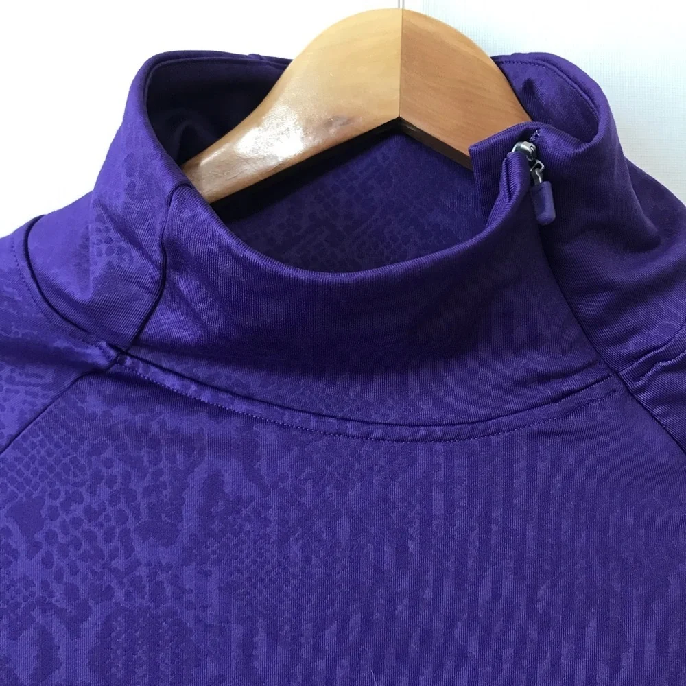 Nike Pro Half Zip Purple Running Thumb Hole Top